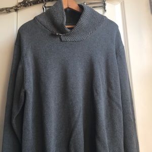 Soft and warm 100% cotton gray cowl neck  sweater